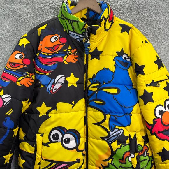 Rare Dekryptic x Sesame Street Puffer Jacket Coat XL Elmo Bert Cookie Grover - Picture 3 of 12